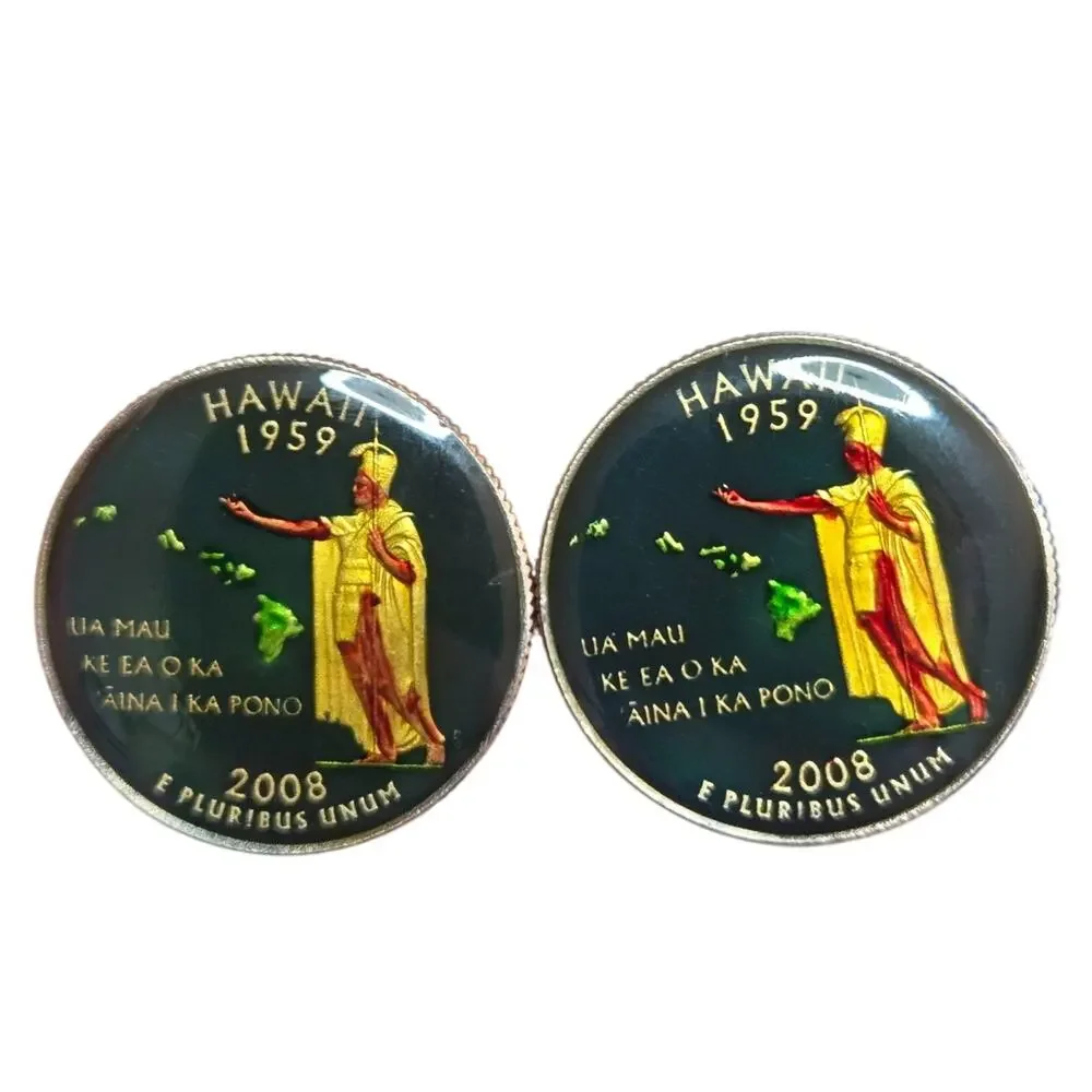 Hawai'i State Quarter-Design Cufflinks